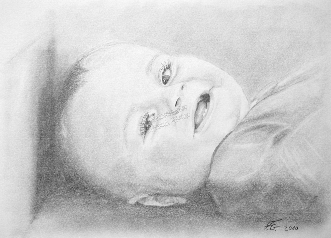 Bleistiftzeichnung Baby, Portraitzeichnung - Baby Zeichnung, Babyportrait, Bleistiftzeichnungen Baby-Portrait