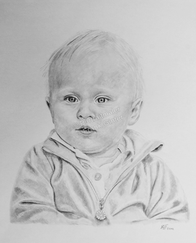 Kohlezeichnungen Portraitzeichnung Baby-Portrait zeichnen lassen
