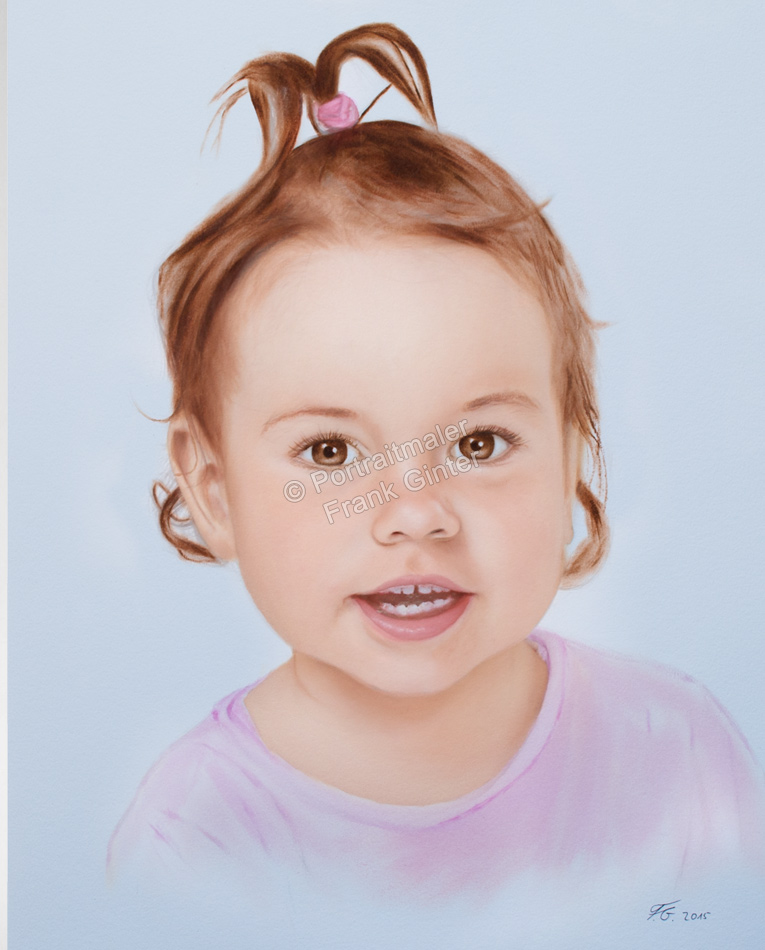 Dortmund, Dry Brush Technik, Oelgemaelde Portraitgemälde Kind Mädchen, Ölbild Trockenpinseltechnik