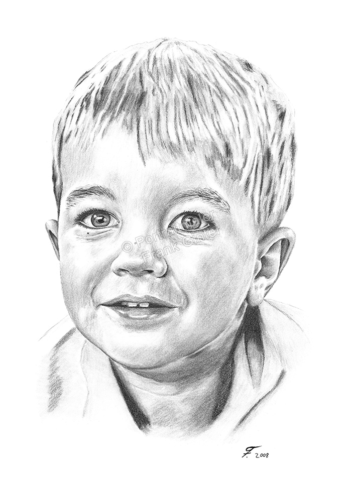 Bleistiftzeichnungen, Portraitzeichnungen, Jungen Portraits zeichnen lassen Kinder-Portrait
