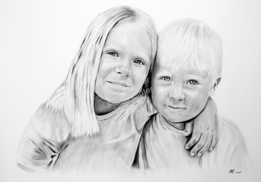 Ölgemälde Dry Brush Portraitmalerei, Portraitgemälde, Kinder Junge Mädchen, Portraitmaler