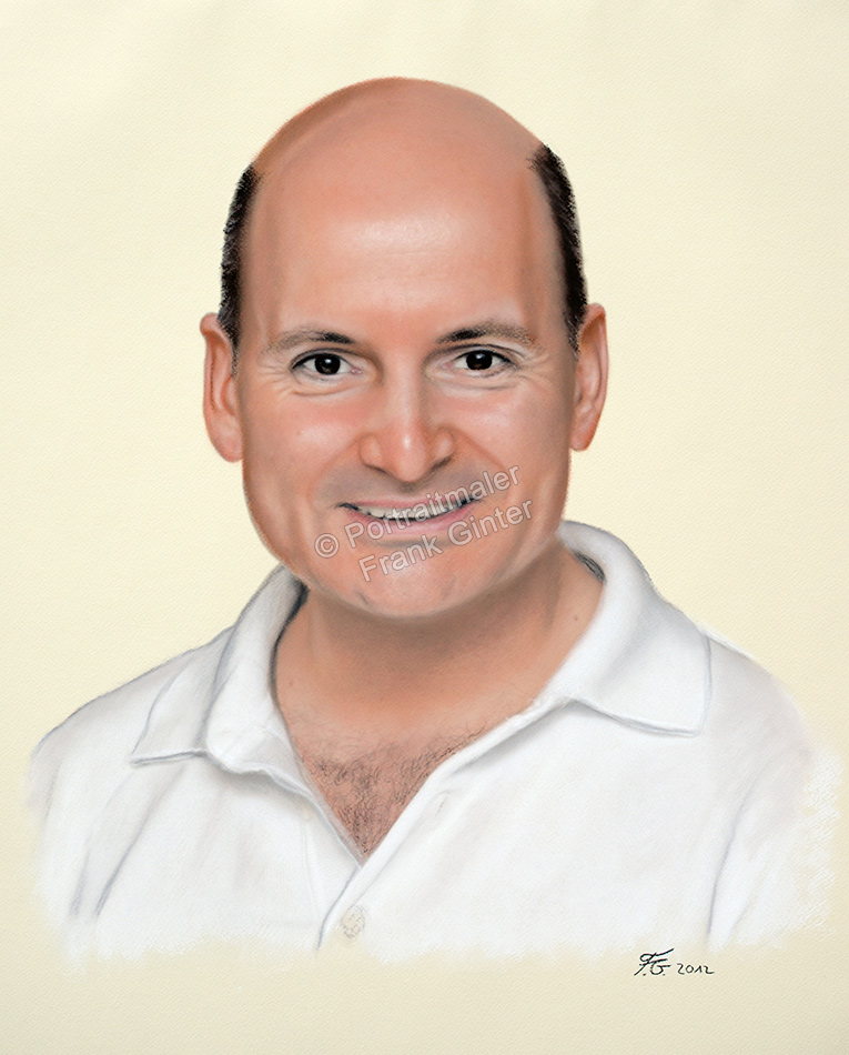 Ein Portraitgemälde - Pastellgemälde Mann Portrait