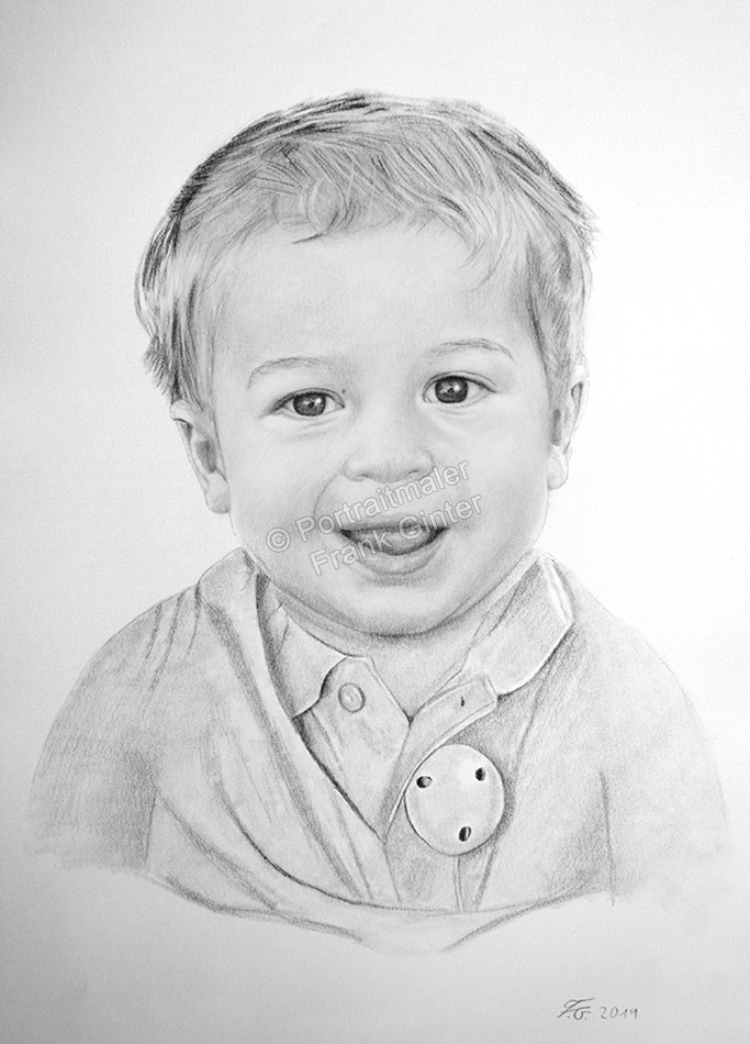 Bleistiftzeichnungen mit Babys, Baby Zeichnung, Baby Zeichnungen, Babyportraits mit Bleistift, Babybilder